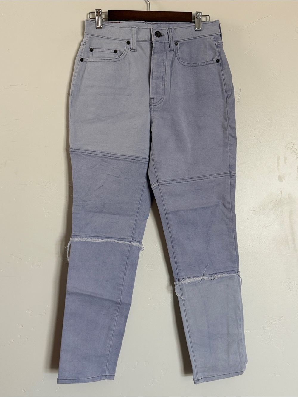 Lucky Brand Pastel Lavender Button-Fly Jeans 28x29 Patchwork Jeans NWOT